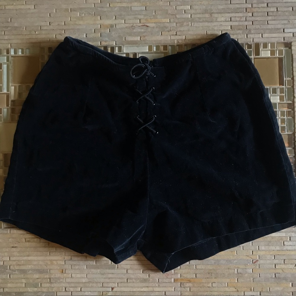 Vintage black velvet shorts